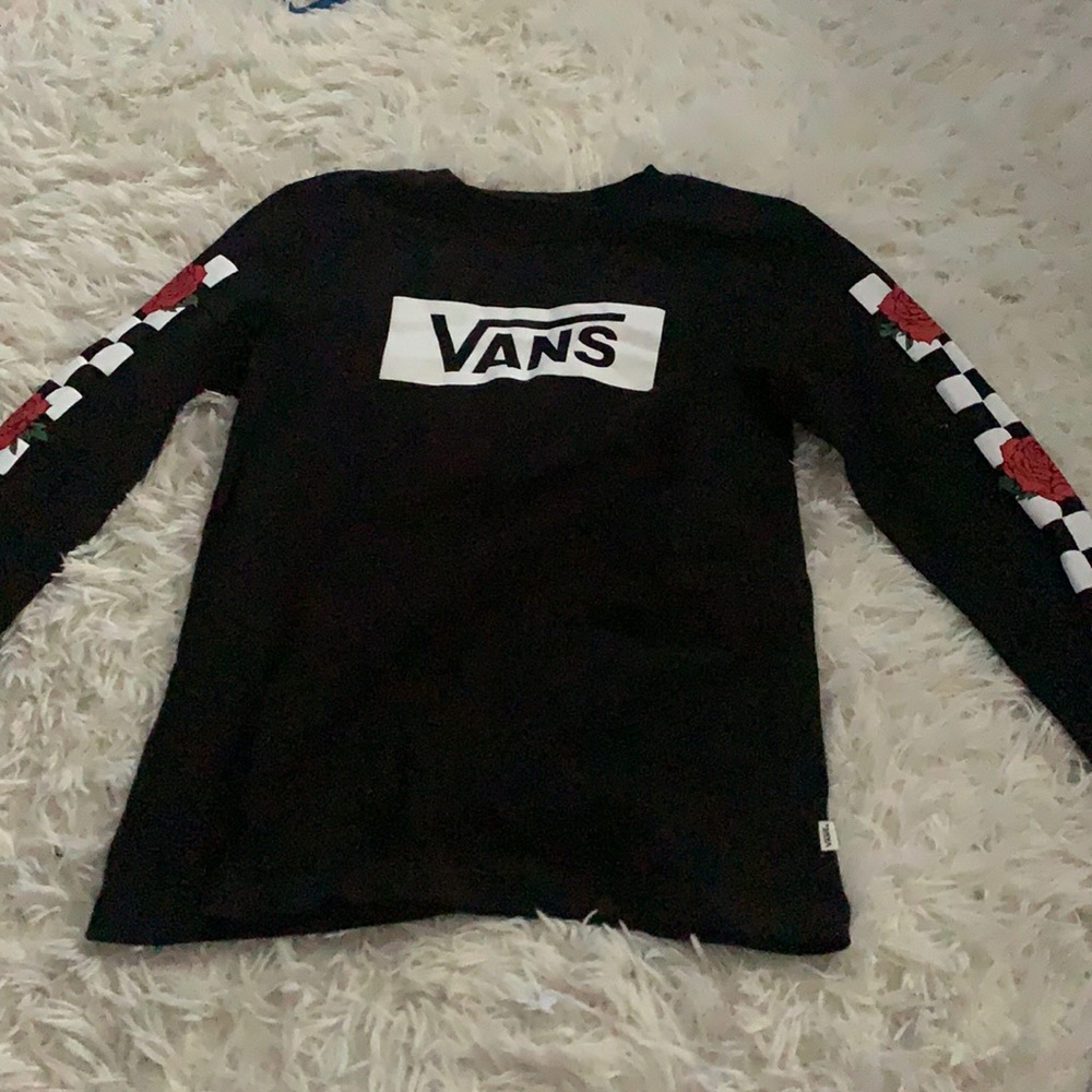 Vans Rose checkered long sleeve black
